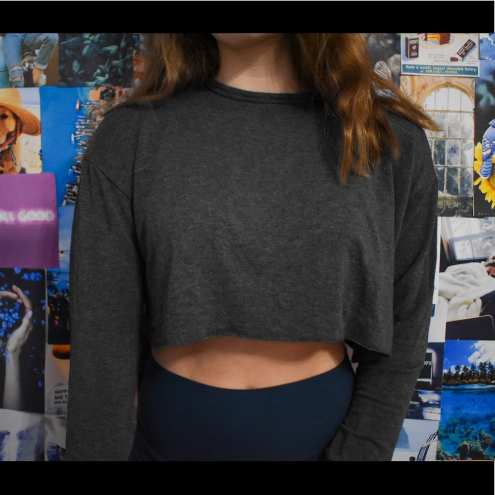 Grey Cropped Long Sleeve